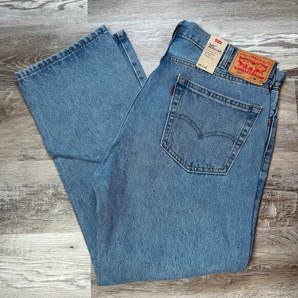 Levi’s 505 Regular Fit Jeans 38x29 Medium Wash Straight Leg New - Picture 1 of 9